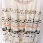 Free People  Mercury Sheer Beaded Embellished Blouse Small Tank Top Tiered Ruffle Photo 5