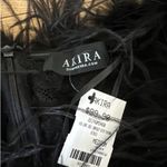 Akira - Big Love Lace Jumpsuit with Feather Trim in Black Photo 3