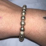 Vintage Solid Gold Tone Dual Finish Bead Bracelet Gold Photo 2