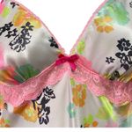 Victoria's Secret Victoria Secret M Floral Satin Lace Trim Slip Dress Lingerie Babydoll Cottage Photo 2