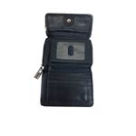 Fossil  Black Leather Wallet Bi-Fold Snap Zipper Credit Card ID Holder Whimisgoth Photo 1