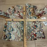 NWT Never Fully Dressed Marble Bibi Tie Neck Top Gold Multi Long Sleeve Size 8 Photo 2