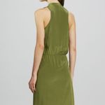 Tibi  Olive Silk Faux Wrap Dress Photo 1