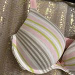 Victoria's Secret Victoria’s Secret Pastel Pink Striped Cotton Plunge Bra 34D Photo 3