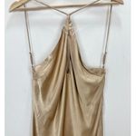 Lulus  Sleek and Sweet Champagne Satin Cutout Backless Slip Midi Dress XL NWT Photo 12