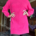 Hot Pink Turtleneck Dress Sweater Size L Photo 2