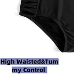 Black High Waisted Bikini Bottoms Cheeky High Cut Swimsuit Size XL NWT #0409 Photo 4