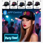 LED Cap with Programmable App Control and Editable Colorful LED Hat Black Photo 4