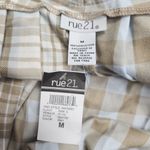 Rue 21  Womens M Tan Blue White Plaid Schoolgirl A-Line Pleated Skirt NWT Photo 7