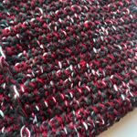 Versona  NEW red and charcoal  retro knit wrap one size acrylic cozy gift Photo 4