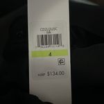 Calvin Klein ‎ Dress Womens 4 Black Vegan Leather Sheer Puff Sleeves Edgy Neutral Photo 7