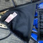 Victoria's Secret Victoria’s Secret Black Blue & Ivory Crochet Triangle Slide 2 Piece Bikini S Photo 5