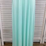 Vintage Sleeveless Maxi Dress Crochet Neckline Mint Green/Cream Photo 2