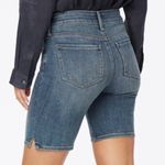 NYDJ  Ella Denim Bermuda Shorts Size 8 High Rise Medium Wash Slit Hem Stretch Photo 1