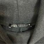 ZARA Women’s Half Sleeve Turtleneck Sweatshirt Dress Size Medium Dark Gray Mini Photo 2