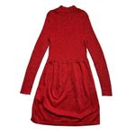 Free People  Red Shimmer Mock Neck Sweater Dress | U.S. Woman’s XSmall Photo 1