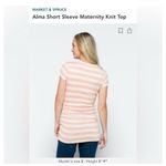 Market & Spruce NEW Stitch Fix Maternity White Peach Alma Short Sleeve small Photo 4