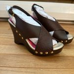 Lilly Pulitzer  Callie Wedge Leather Brazilian Brown Womens 7 New Photo 10