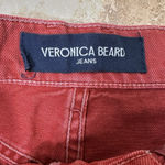 Veronica Beard  Womens Brick Red Denim High Rise Taylor Wide Leg Crop Jeans 27x26 Photo 5