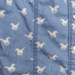 Bit & Bridle Denim Blue Denim Western Cowgirl Rodeo Button Up Shirt Horse Sz L Size L Photo 3