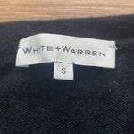 White + Warren black merino wool cashmere blend bow sweater sz Small Photo 4