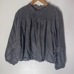 ZARA  Medium Gray Baby Doll Blouse Puff Sleeves Smock‎ Chest Photo 0