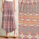 Anthropologie  Postmark Western Bohemian Maxi Skirt Size Medium Aztec Broomstick Photo 1