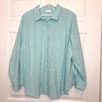 J.Jill  One Pocket Shirred Back Embroidered Shirt 2X Long Sleeve Photo 1