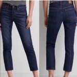 American Eagle  Outfitters Vintage Hi-Rise Crop Button Fly Jeans Dark Blue 2 Photo 1