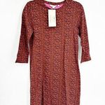 Boden Red Navy Floral Print 3/4 Sleeve Pajama Sleep Shirt Dress Size 4R NWT Photo 0