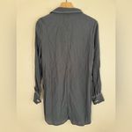 Jonathan Simkhai Black Long Sleeve Faux Belted Shirt Dress w/ White Trim Small Photo 1