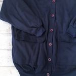 Marshalls Women’s XL Navy Blue Button Up Sweater Jacket Flannel Lined Size X Large Photo 2