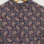 Liz Sport Vintage Women's Sz Small Long Sleeve Button Up Paisley Navy Blouse Top Photo 11