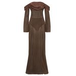 Meshki Ivanna Mocha Off Shoulder Maxi Dress Photo 5