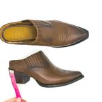 Frye  Sacha Mule Western Brown Leather Slip-On Bootie Size 7 Cowboy Western Mule Photo 6