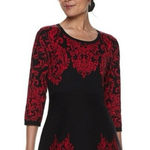 Dana Buchman  Black and Red Long Sleeve Dress Photo 0