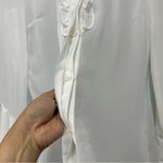 Charlotte Russe Victorian xs ruffled button down off white sheer ruffle blouse FLAWED Photo 4