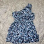Sugar Lips  One Shoulder Blue and White Ruffle Mini Dress size XL Cocktail Party Photo 2