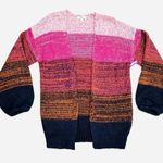 BP NWOT  Striped Multicolor Balloon Sleeve Knit Open Cardigan Photo 0