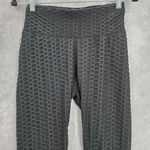 None Black Honeycomb Scrunch Activewear Legging Yoga Pants Bottoms Small Photo 2