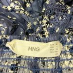 Mango  MNG Blue Floral Square Neck Short Puff Sleeve Smocked Mini Shift Dress 6 Photo 3
