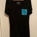 Crazy Train  Black Pocket Gathered Tee Photo 0