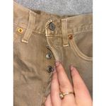 Levi's 501 Women's 25 Brown Khaki Denim Shorts Button Fly Red Tab - Excellent Photo 1