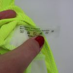 One Piece Womens Medium Lime Green Ribbed Padded Push Up Underwired Swimwear Photo 2