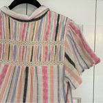 Anthropologie Georgina Tiered Shirt Dress Sz Small Textured Stripe Pastel Boho Photo 11
