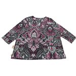 Alfred Dunner Women's Pink Paisley Embellished Top Sz 2X Artsy Glam Smart Casual Photo 3