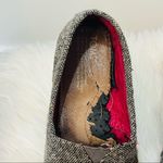 Toms Womens 7.5 Black White Tweed Classic Slip On Shoes Fur inserts Photo 12