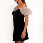 Camila Coelho NWT  Swiss Dot Sheer Puff Sleeve Velvet Mini Dress Photo 1