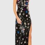 Mac Duggal 93695 Womens Black Floral Sequined Strapless Column Gown Photo 0
