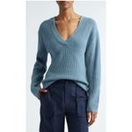 Vince shaker stitch v-neck wool & cashmere sweater - glacier Size Large Photo 1